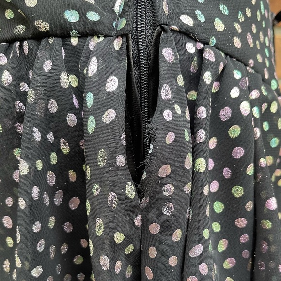 Vintage New Leaf 80’s Metallic Polka Dot Ruffle Dress - Picture 6 of 9
